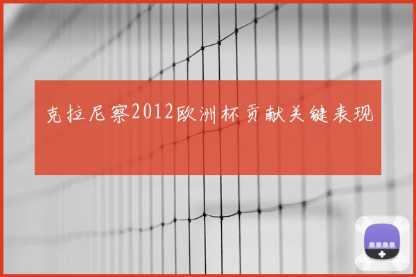 克拉尼察2012欧洲杯贡献关键表现